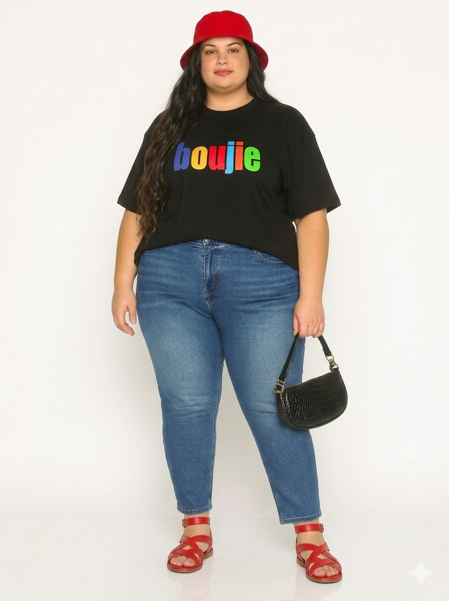 "Boujie" Multi-Color Statement Graphic Tee”